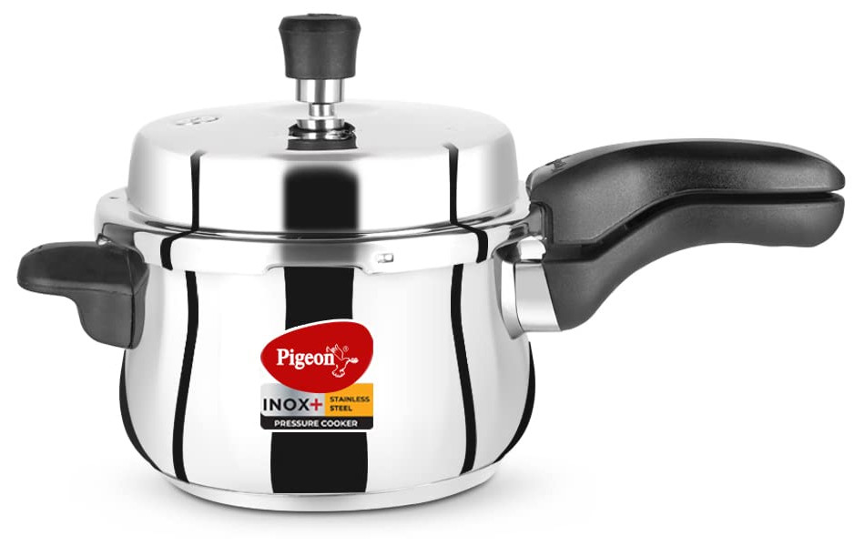 Pigeon Stainless Steel Inox Plus Steel Outer Lid Pressure Cooker 3 Liter