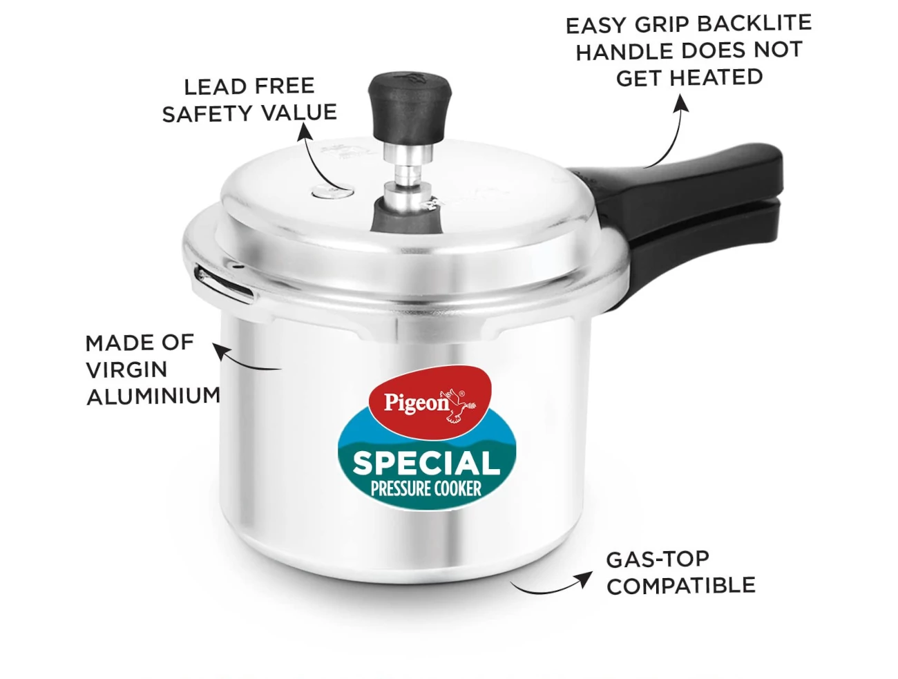 pigeon outer lid pressure cooker features
