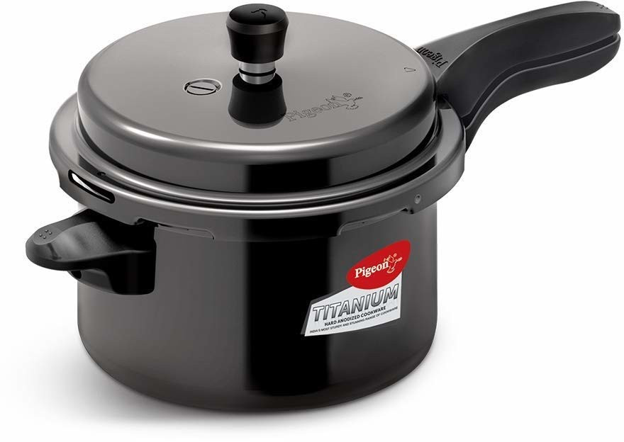 Pigeon Titanium Hard Anodised 5 Liter Pressure Cooker Black