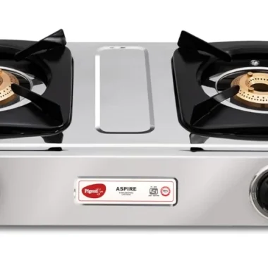 Pigeon Infinity Glass-Top 3 Burner Stove + Pigeon Outer Lid Non-Induction Pressure Cooker Combo