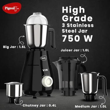 Transform Your Kitchen with Pigeon Senso 750W Mixer Grinder: Juicing, Grinding, Mincing, and More