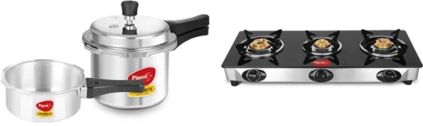 Pigeon mini combi pressure cooker and 3 burner gas stove