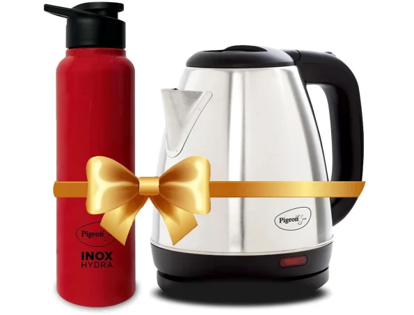 Pigeon Electric Kettle and Stainless Steel Water Bottle Combo