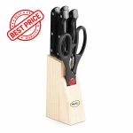 Pigeon kitchen knife set with wooden block